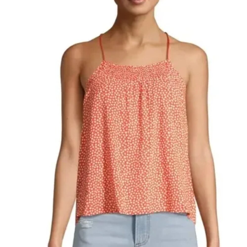 Orange Flower No Boundaries Racerback Spaghetti Strap Top Size S 🍊 🌼 🧡
